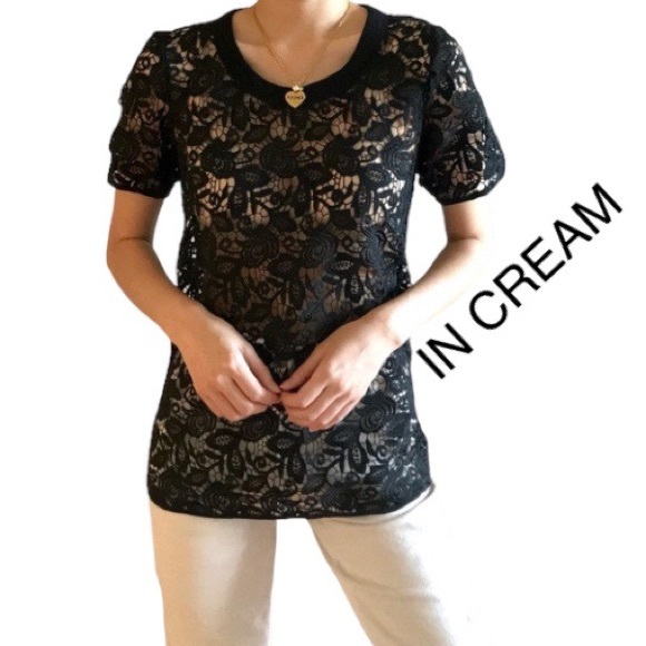 Wilfred Cream Guipure Lace Top - Picture 1 of 6